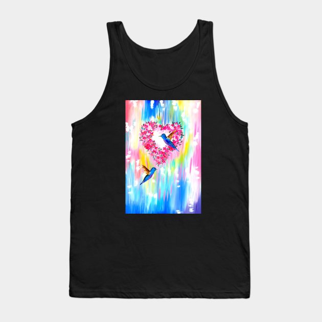 Multicolor Hummingbirds Tank Top by SheerJoy